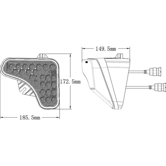 12V Right Tiger Lights LED Headlight 5.8A, Flood/Spot Combo Off-Road Light; TL970R