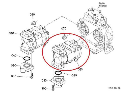 New Hydraulic Pump Replaces Part # 3P903-82200 For Kubota Tractor Model M135X