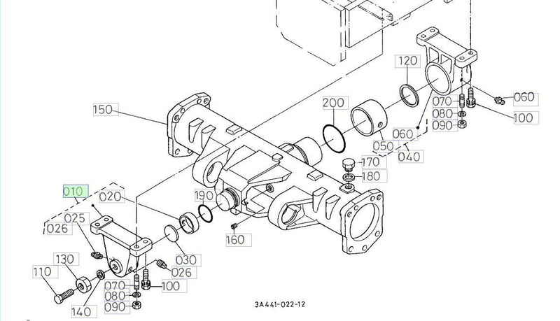 Load image into Gallery viewer, 3A021-41633 Front Axle Bracket &quot;Front&quot; M5400
