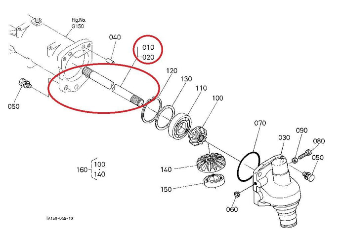New Internal Right Side Front Axle for Kubota L48