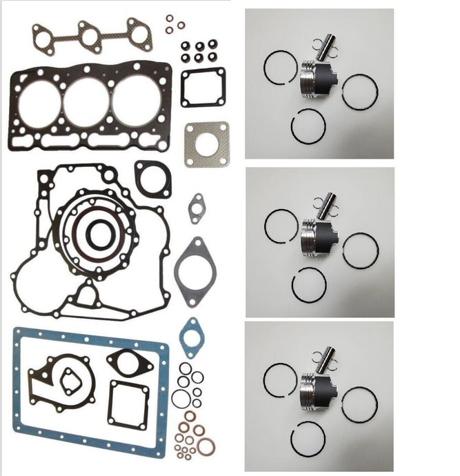 Overhaul Gasket Set/Kit With Crank & Valve Seals D1105 with +.5 Pistons & Rings