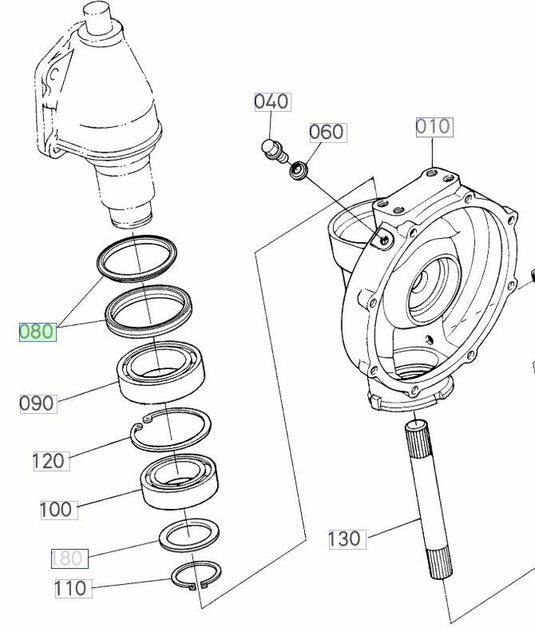 New Steer Knuckle Seal Fits Kubota L3200 Series Tractor