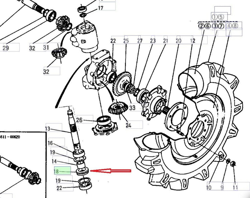 Load image into Gallery viewer, Steer Knuckle Thrust Seal Fits Kubota/Zennoh L1801DT Series Tractor
